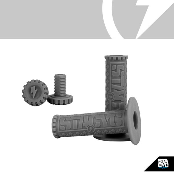 500038-STACYC-1080X1080-GRY GRIPS 12e/16e 19mm - GRAY